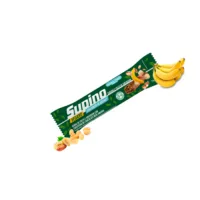 Barra de fruta Supino amendoim com cobertura de chocolate meio amargo zero 24g Banana Brasil
